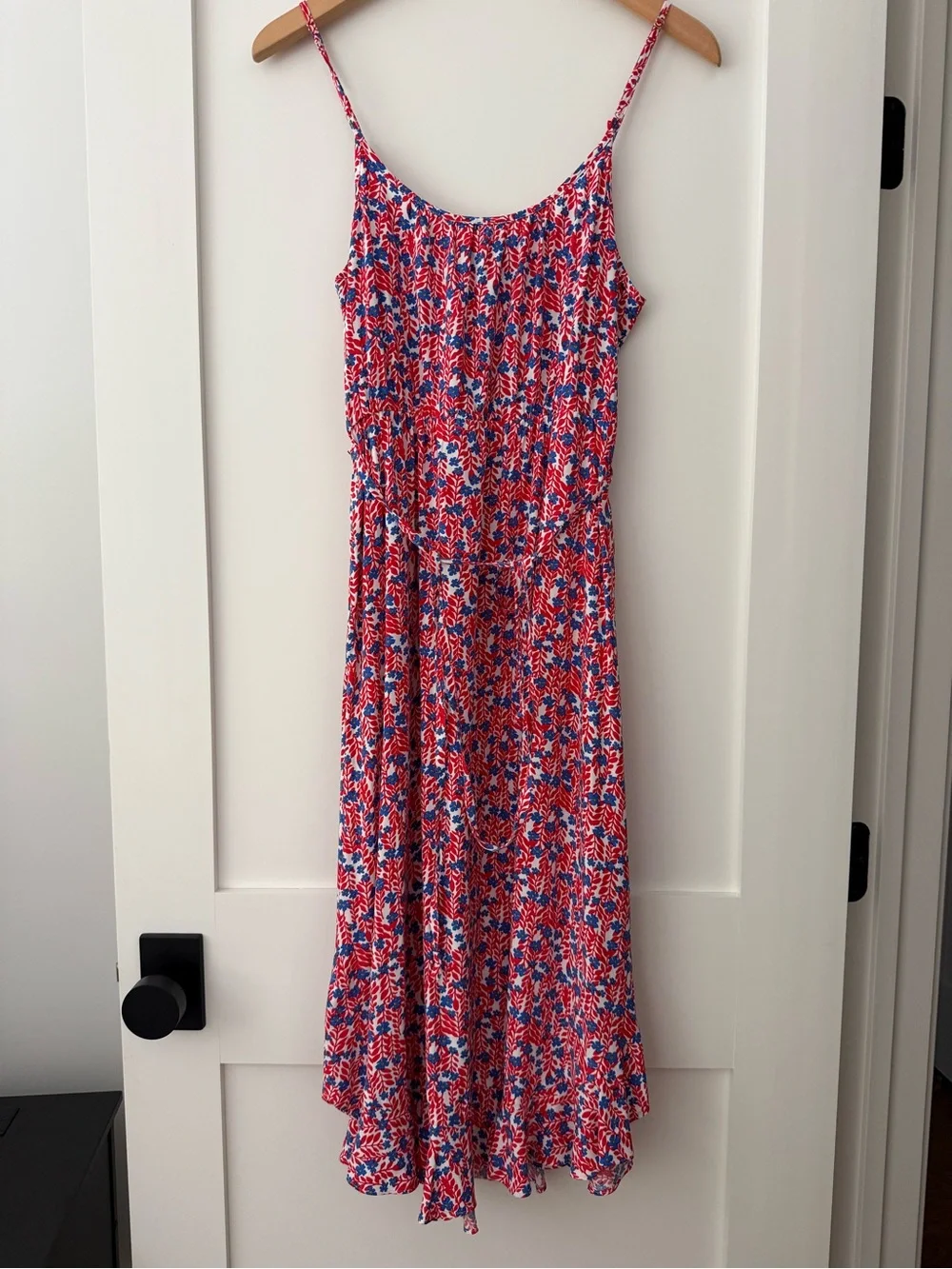 J. Crew Red Floral Midi Dress